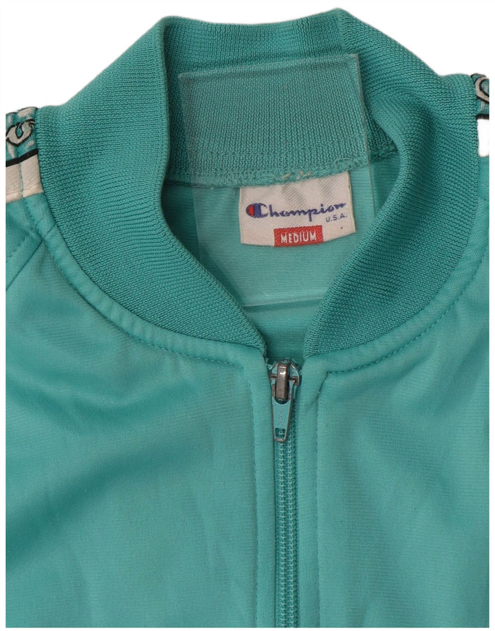 CHAMPION Mens Graphic Tracksuit Top Jacket Medium Turquoise