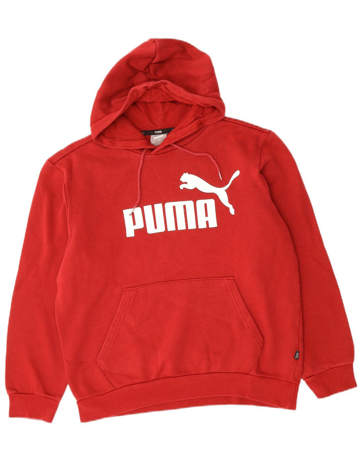 PUMA Mens Graphic Hoodie Jumper Small Red Cotton