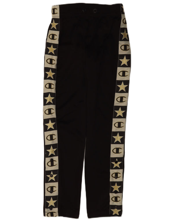 Champion Womens Graphic Tracksuit Trousers UK 10 Small  Black Colourblock