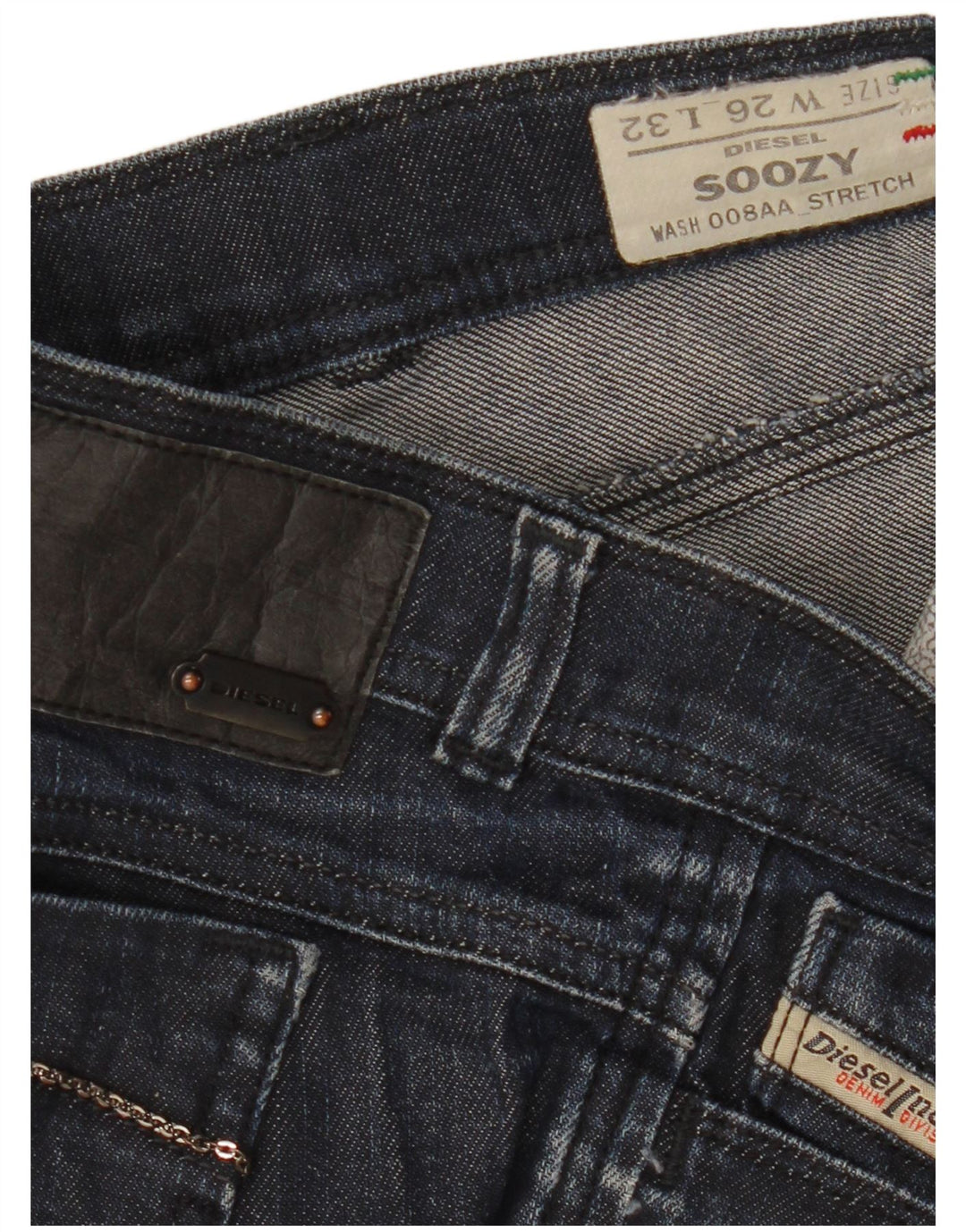 Diesel Womens Soozy Bootcut Jeans W26 L32 Navy Blue Cotton