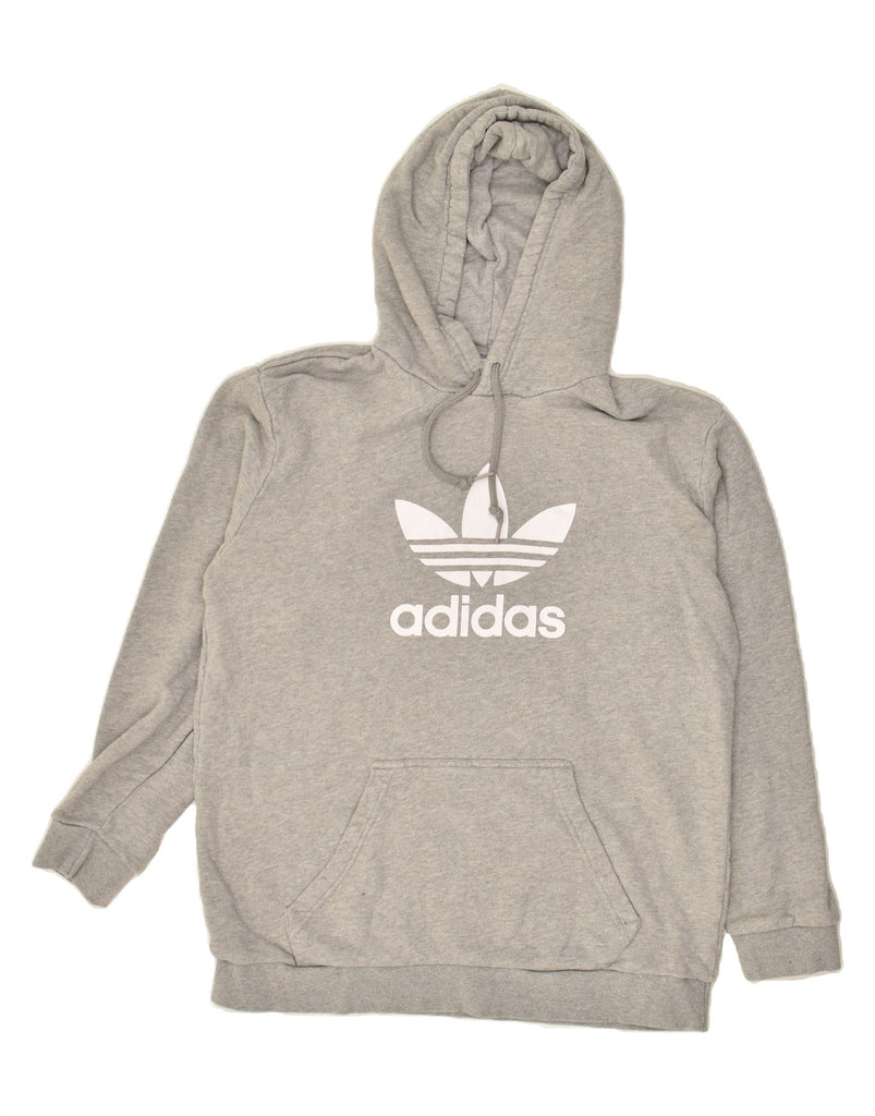 ADIDAS Mens Graphic Hoodie Jumper Medium Grey Cotton | Vintage Adidas | Thrift | Second-Hand Adidas | Used Clothing | Messina Hembry 