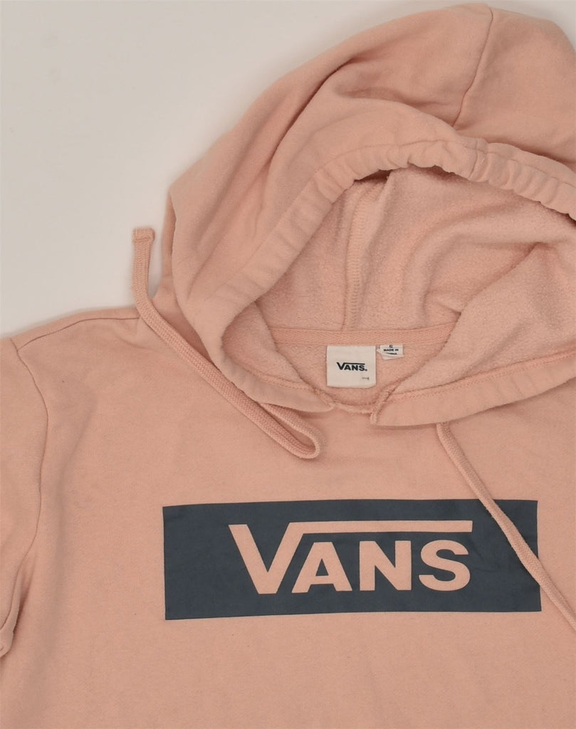 VANS Womens Graphic Hoodie Jumper UK 10 Small Pink Cotton | Vintage Vans | Thrift | Second-Hand Vans | Used Clothing | Messina Hembry 