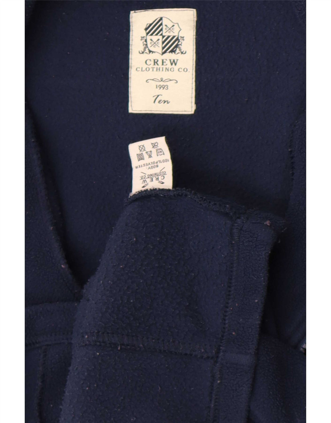 Crew Clothing Womens Fleece Jacket UK 10 Small Navy Blue Polyester