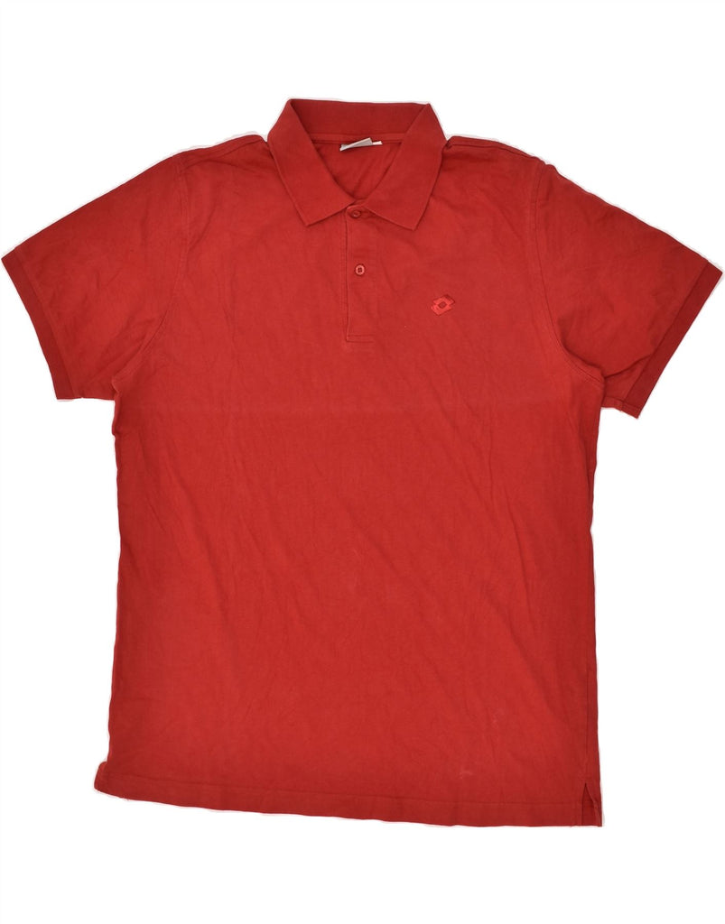 LOTTO Mens Slim Polo Shirt 3XL Red Cotton | Vintage Lotto | Thrift | Second-Hand Lotto | Used Clothing | Messina Hembry 