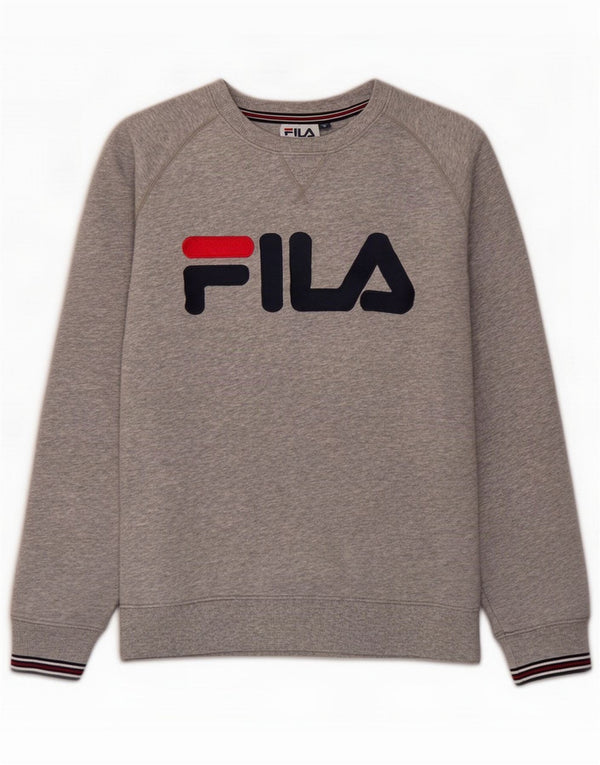 Fila Mens Graphic Sweatshirt Jumper Medium Grey Flecked Cotton