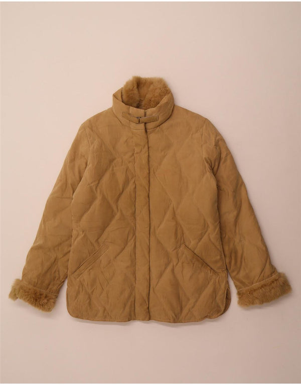 Parisport Womens Loose Fit Padded Jacket IT 44 Medium Beige Polyamide