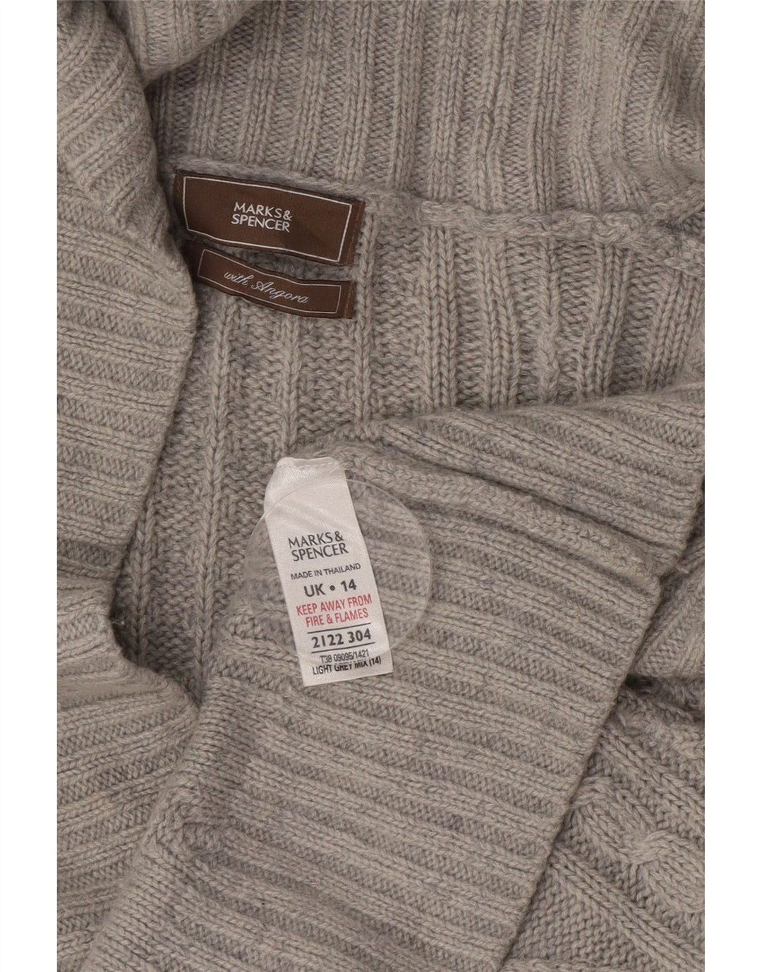 Marks & Spencer Womens Cardigan Sweater UK 14 Large Grey Acrylic