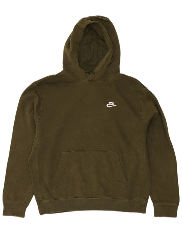 Nike Mens Hoodie Jumper Medium Khaki Cotton