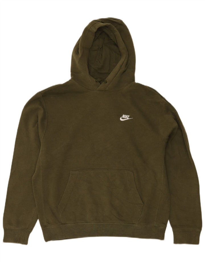 Nike Mens Hoodie Jumper Medium Khaki Cotton