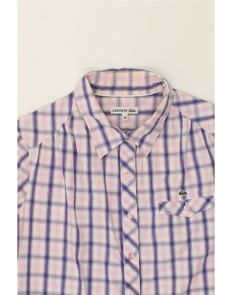 LACOSTE Womens Shirt Size 40 Medium Pink Check Cotton | Vintage Lacoste | Thrift | Second-Hand Lacoste | Used Clothing | Messina Hembry 