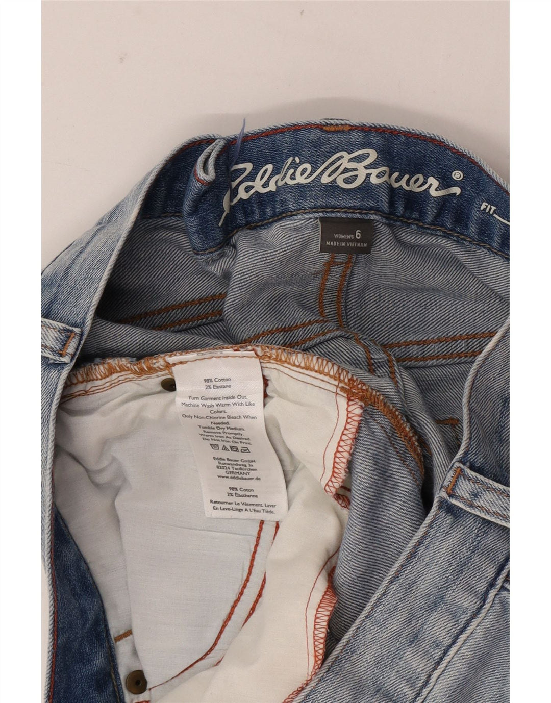 Eddie Bauer Womens Boyfriend Denim Shorts US 6 Medium W30  Blue Cotton