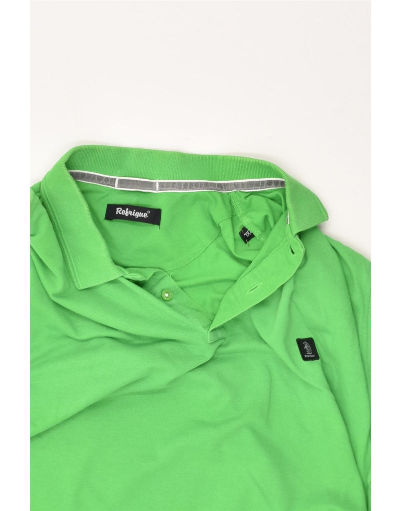 REFRIGUE Mens Polo Shirt 2XL Green Cotton | Vintage Refrigue | Thrift | Second-Hand Refrigue | Used Clothing | Messina Hembry 