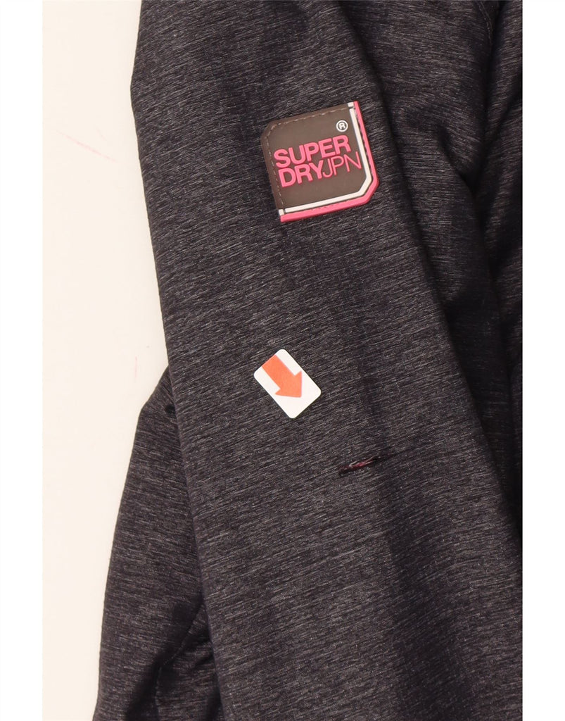 SUPERDRY Womens Hooded Windbreaker Jacket UK 18 XL Grey Flecked Nylon Vintage Superdry and Second-Hand Superdry from Messina Hembry 