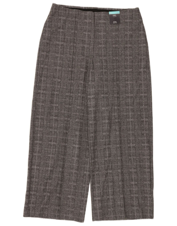 Marks & Spencer Womens High Waist Casual Trousers UK 14 Large W34 L30 Grey