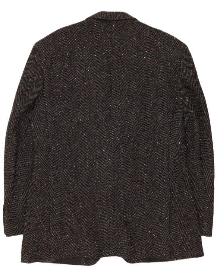 Cacharel Mens 2 Button Blazer Jacket IT 52 XL Grey Herringbone Wool