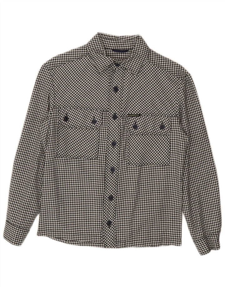 Vintage Mens Shirt Small Navy Blue Gingham