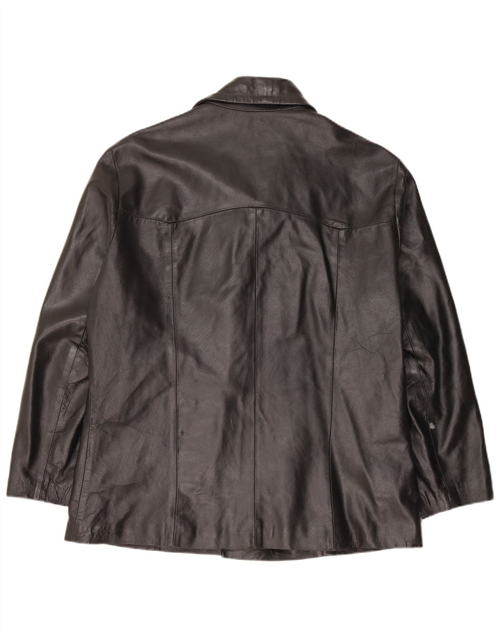Mitici Anni Mens Leather Jacket UK 38 Medium Black Leather
