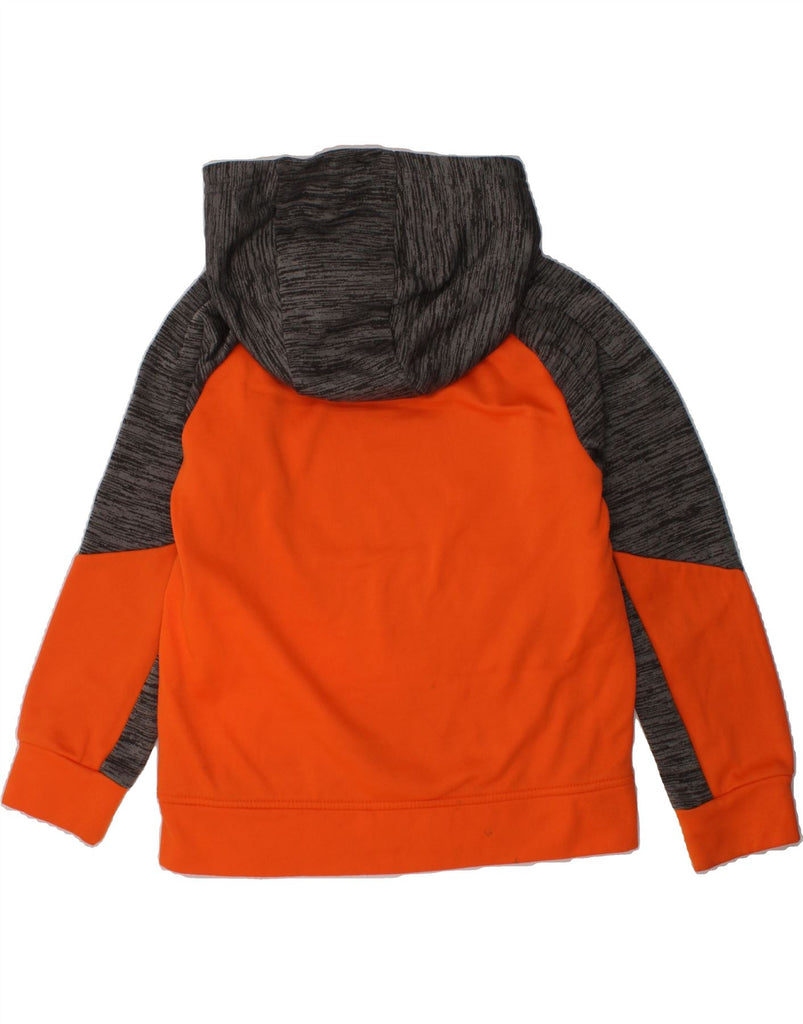 RUSSEL Boys Hoodie Jumper 6-7 Years Orange Colourblock Polyester | Vintage RUSSEL | Thrift | Second-Hand RUSSEL | Used Clothing | Messina Hembry 