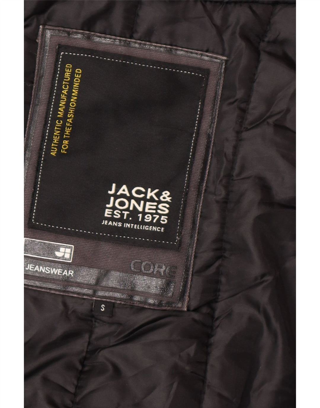 Jack & Jones Mens Hooded Bomber Jacket UK 36 Small Black Polyamide