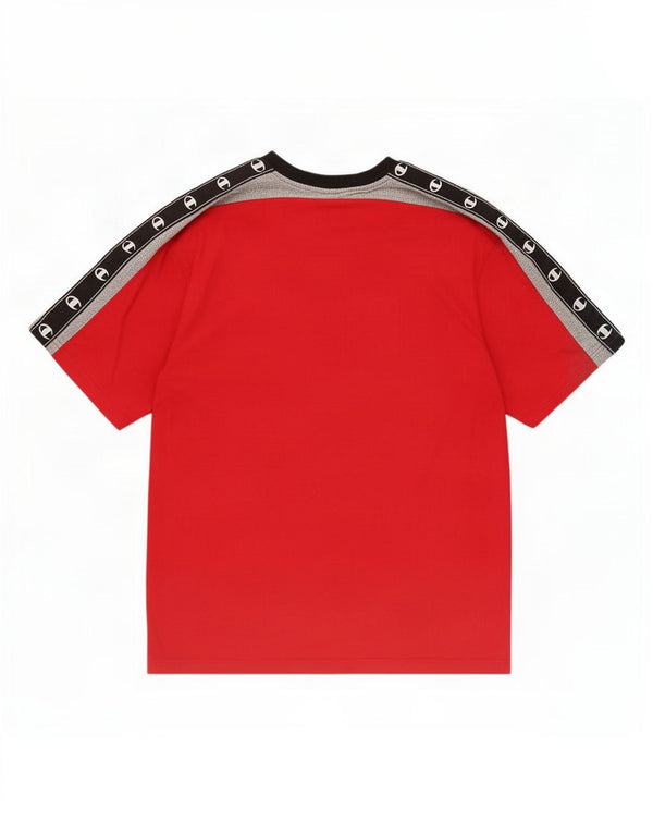 Champion Mens Graphic T-Shirt Top Large Red Colourblock Cotton