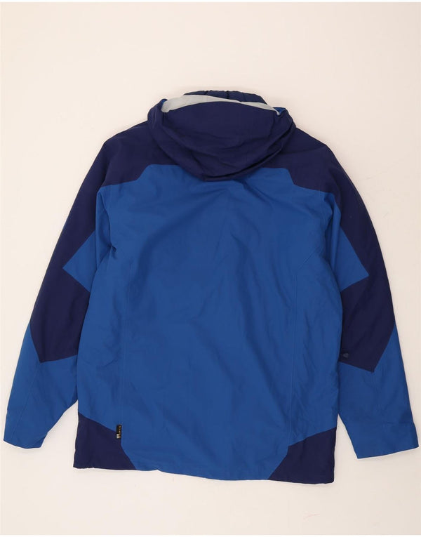 Jack Wolfskin Womens Hooded Padded Jacket UK 48 3XL Blue Colourblock