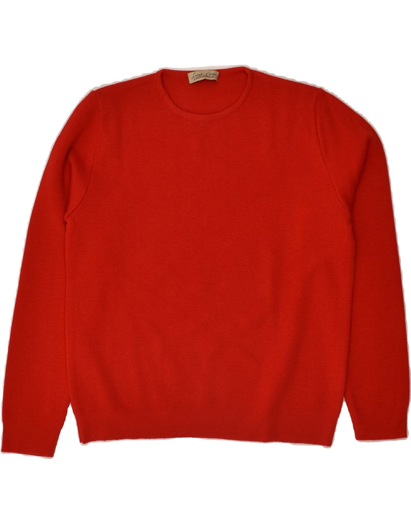 VINTAGE Womens Crew Neck Jumper Sweater IT 42 Medium Red Merino Wool | Vintage Vintage | Thrift | Second-Hand Vintage | Used Clothing | Messina Hembry 