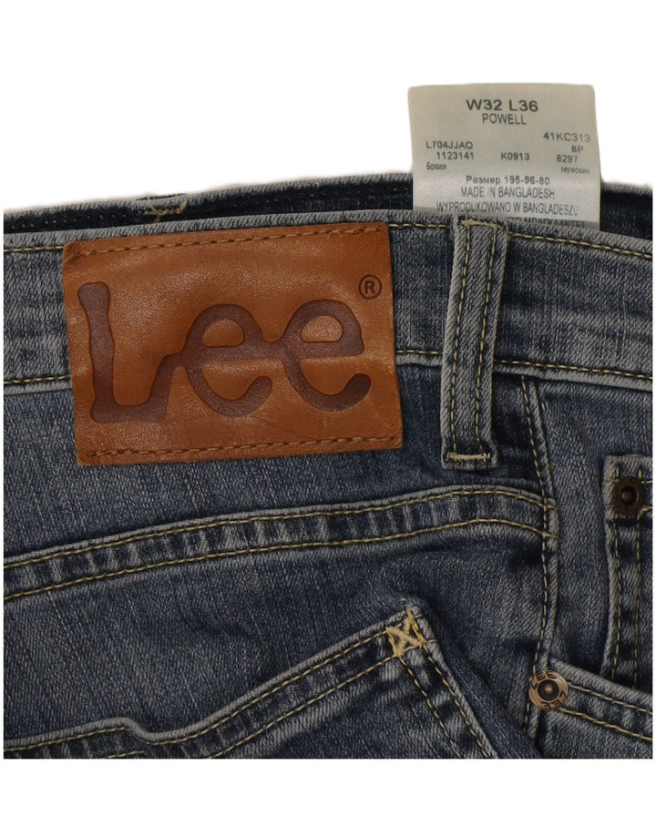 LEE Mens Powell Slim Jeans W32 L31 Blue Cotton