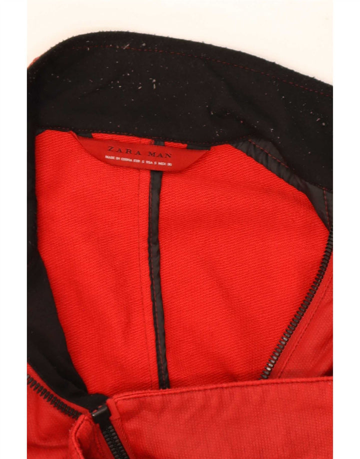 Zara Mens Utility Jacket UK 36 Small Red Polyester