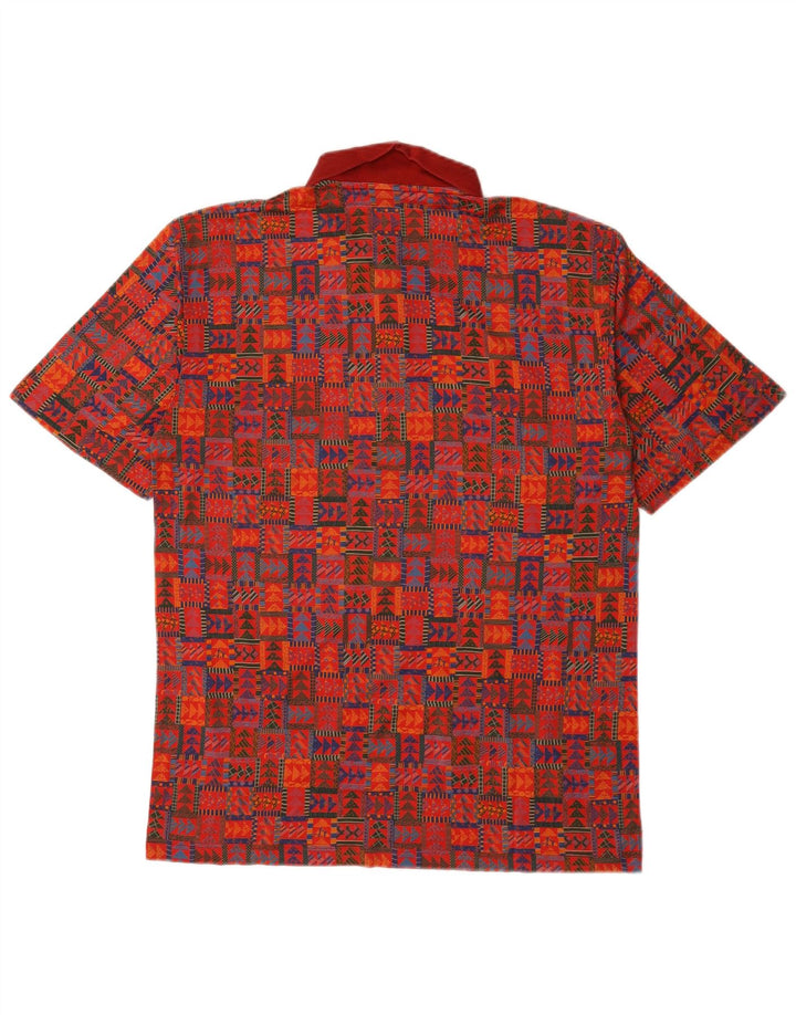 Scolari Mens Polo Shirt Medium Red Geometric