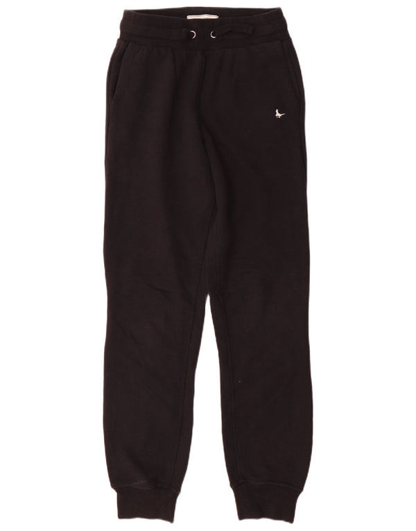 Jack Wills Womens Tracksuit Trousers Joggers UK 8 Small Black Cotton