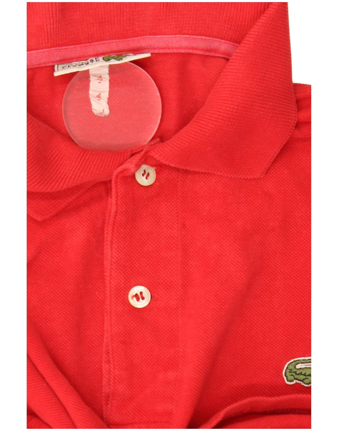 Lacoste Mens Long Sleeve Polo Shirt Size 4 Medium Red Cotton