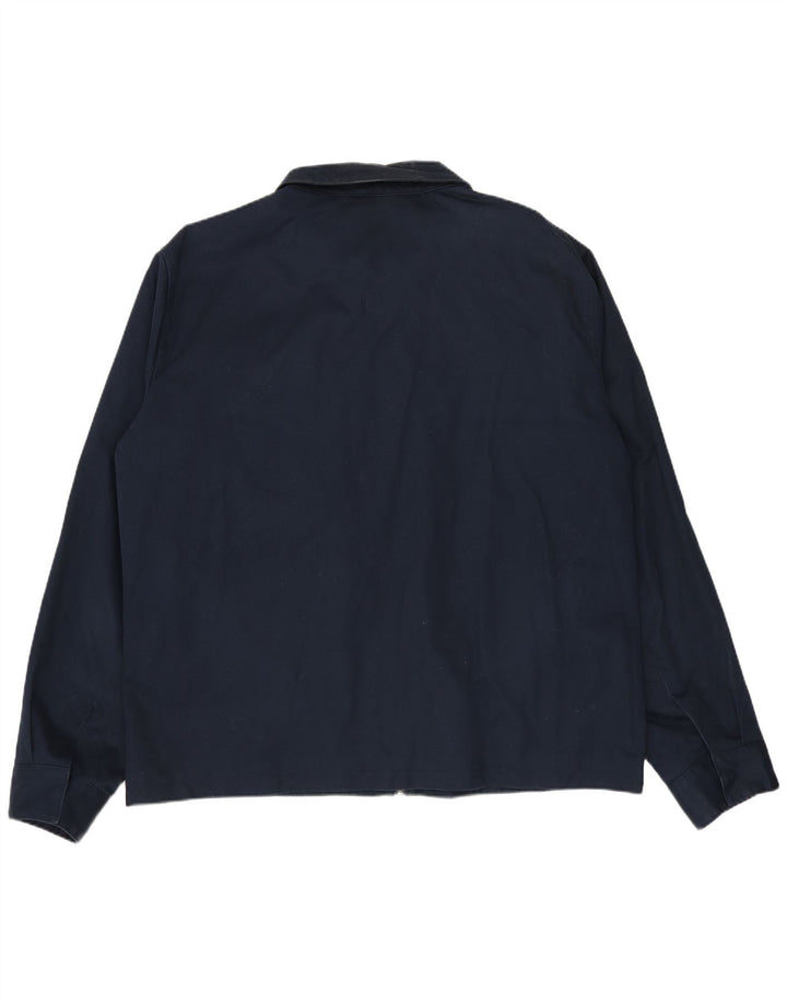 Marks & Spencer Mens Autograph Bomber Jacket UK 42 XL Navy Blue Cotton