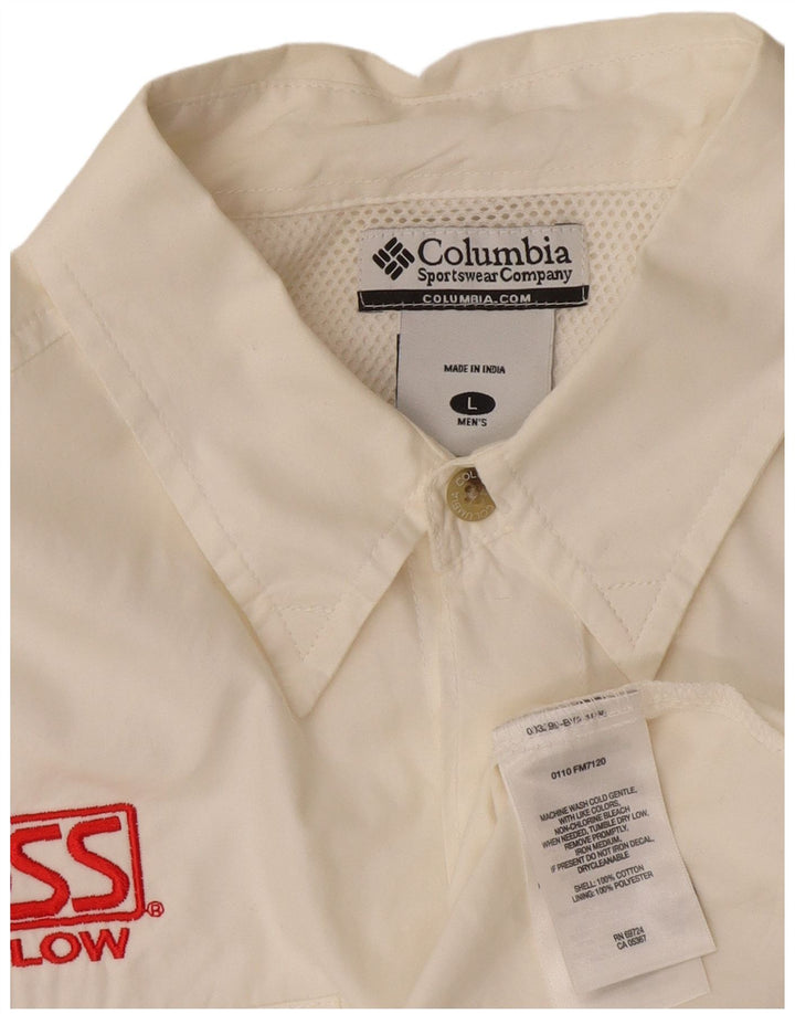 Columbia Mens Shirt Large White Cotton