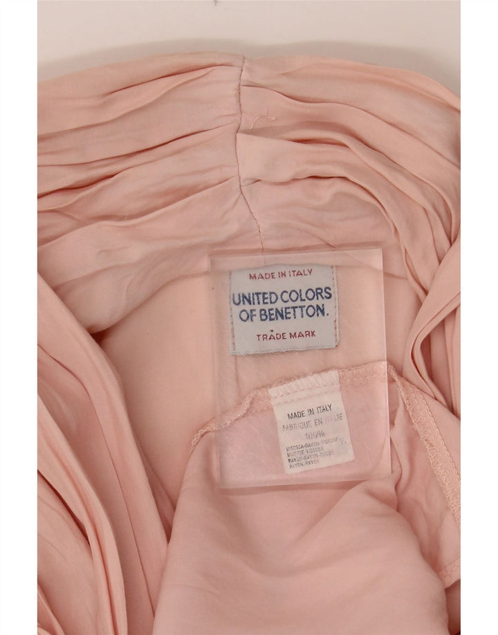 BENETTON Womens Shirt Blouse IT 44 Medium Pink Viscose