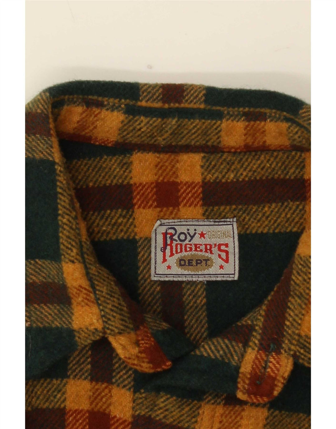 Roy Rogers Mens Overshirt Flannel Shirt Large Green Check