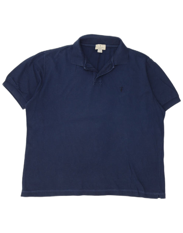 Trussardi Mens Polo Shirt Large Navy Blue Cotton