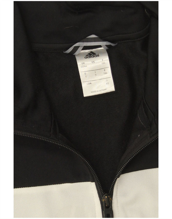 Adidas Mens Tracksuit Top Jacket UK 42/44 Large Black Colourblock Polyester