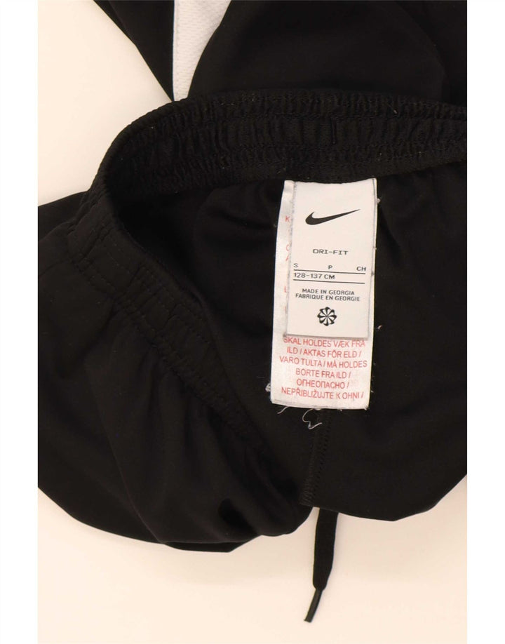 Nike Boys Tracksuit Trousers 8-9 Years Small Black Colourblock Polyester