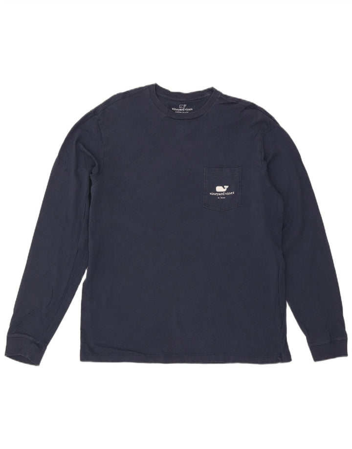 Vineyard Vines Mens Graphic Top Long Sleeve Small Navy Blue Cotton
