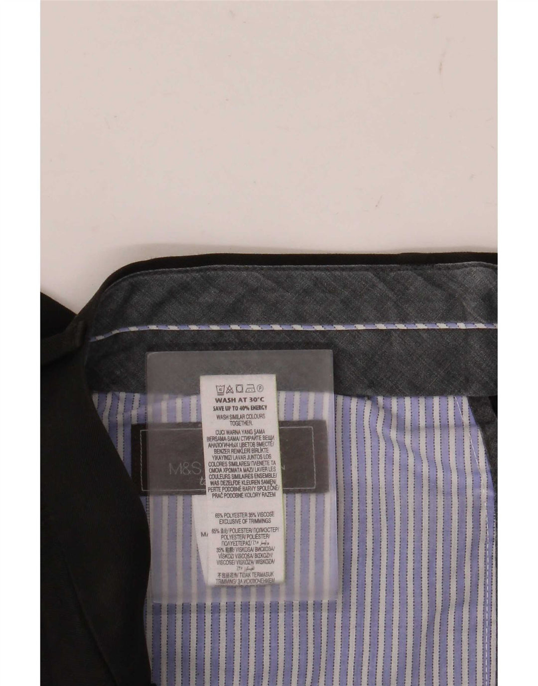 Marks & Spencer Mens Tailored Fit Straight Suit Trousers W30 L33 Black