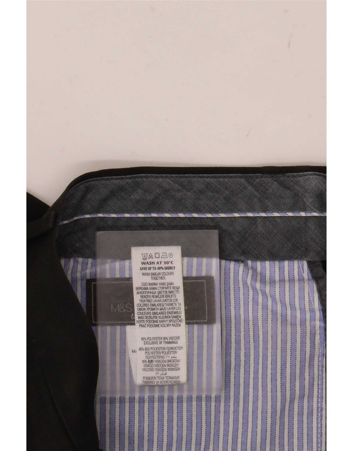 Marks & Spencer Mens Tailored Fit Straight Suit Trousers W30 L33 Black