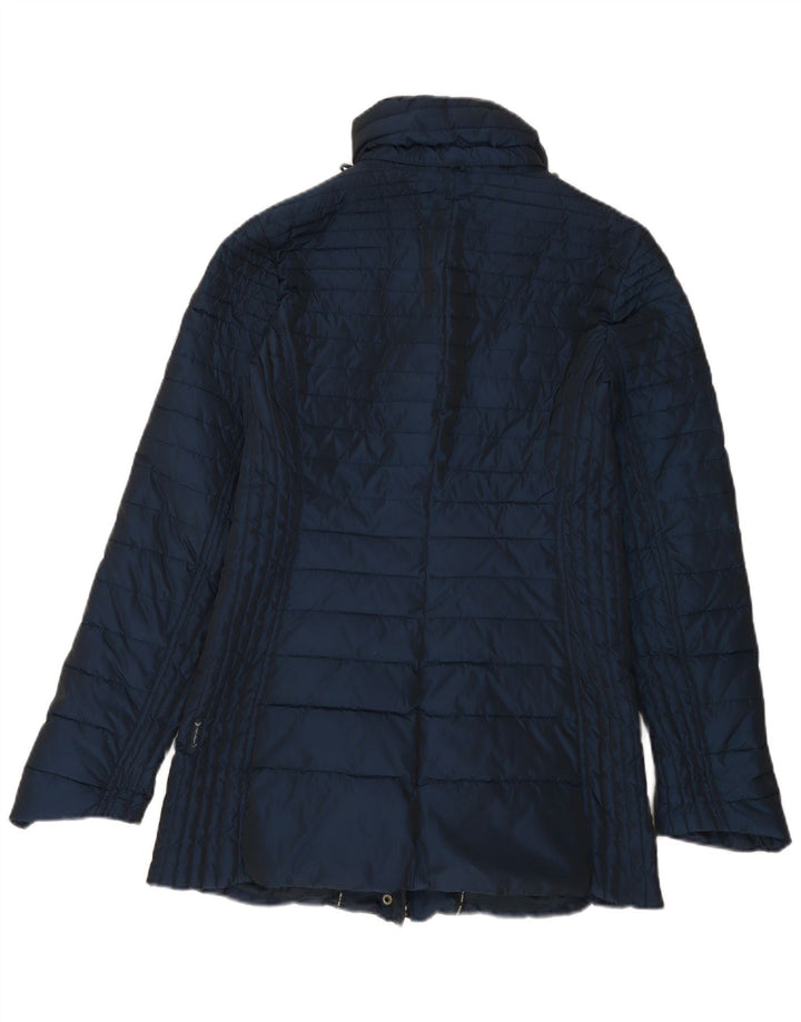 Armani Jeans Womens Padded Coat EU 42 Large Navy Blue Polyester