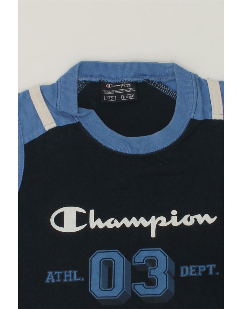 CHAMPION Boys Graphic Vest Top 9-10 Years Navy Blue Cotton | Vintage Champion | Thrift | Second-Hand Champion | Used Clothing | Messina Hembry 