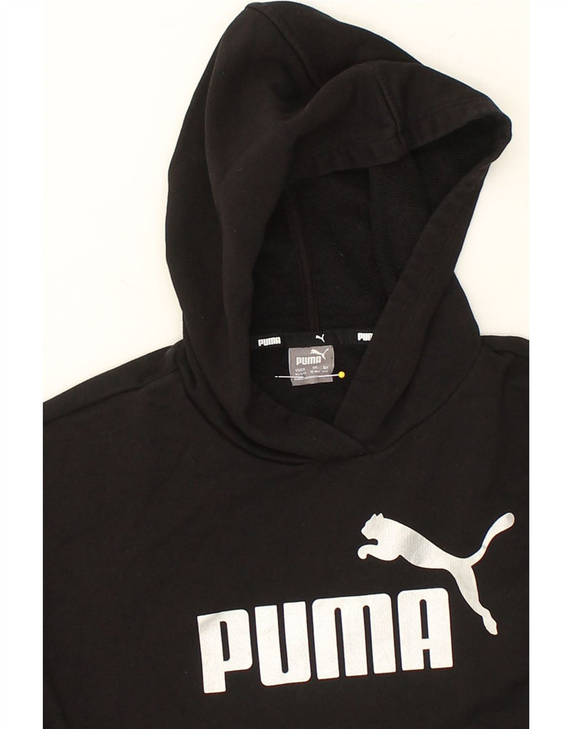 PUMA Boys Graphic Hoodie Jumper 15-16 Years Black Cotton | Vintage Puma | Thrift | Second-Hand Puma | Used Clothing | Messina Hembry 