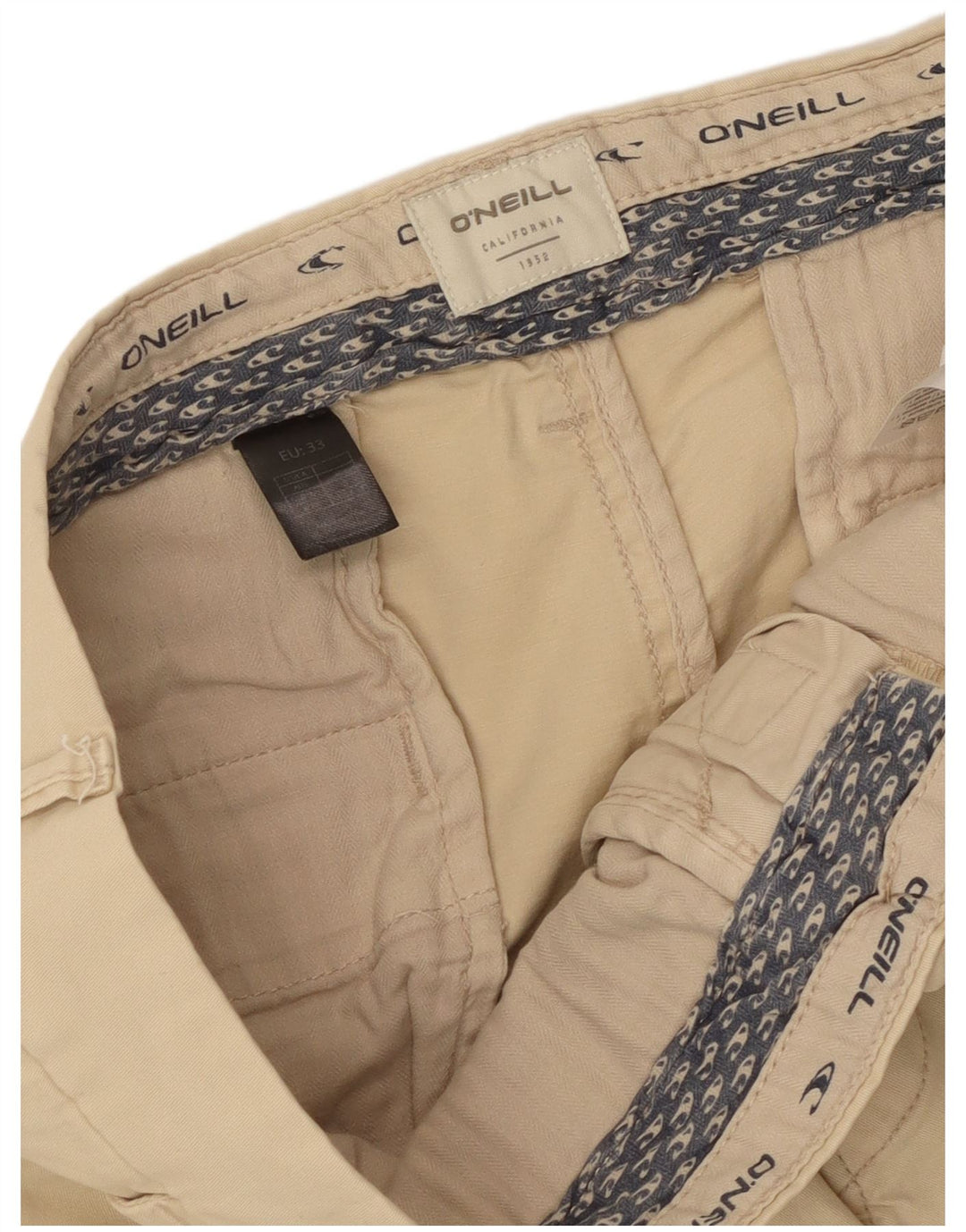 O'NEILL Mens Chino Shorts W33 Medium  Beige Cotton