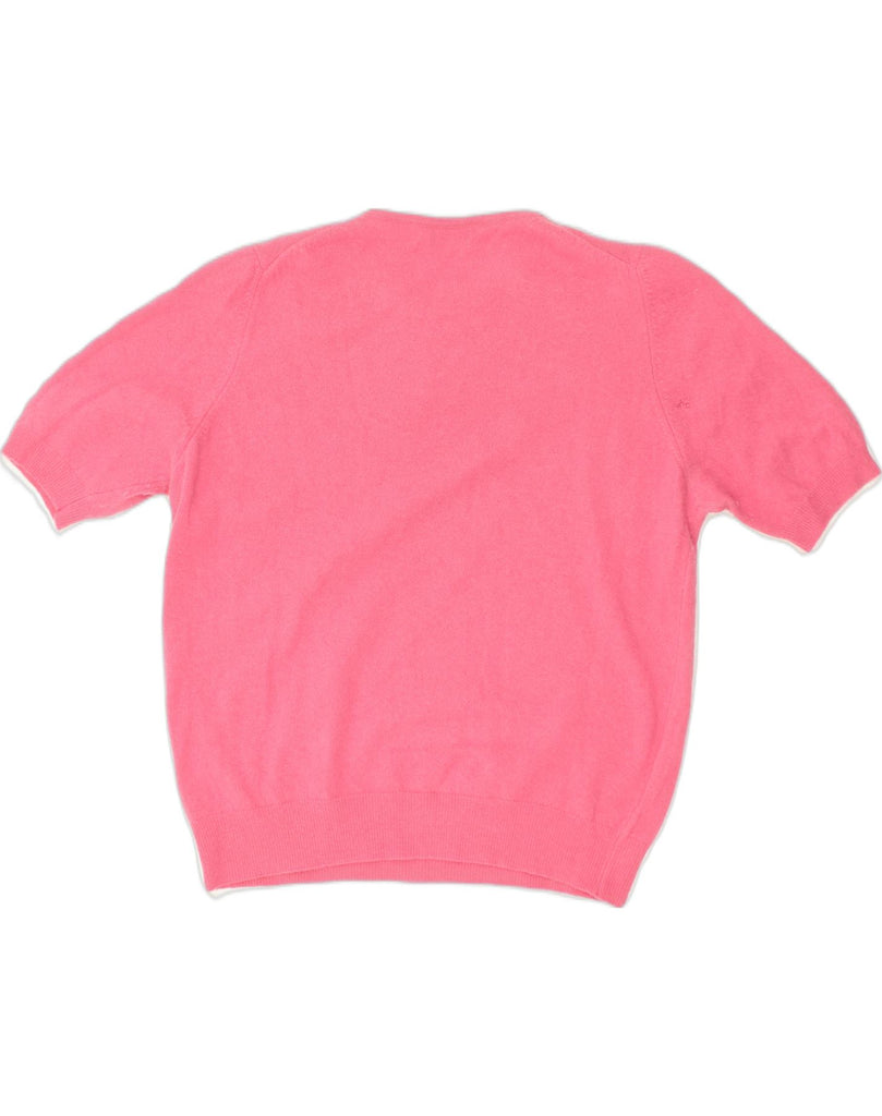 BENETTON Womens Short Sleeve Crew Neck Jumper Sweater UK 18 XL Pink Wool | Vintage Benetton | Thrift | Second-Hand Benetton | Used Clothing | Messina Hembry 