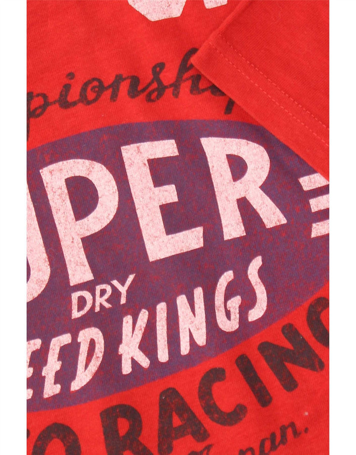 Superdry Mens Graphic T-Shirt Top Medium Red Cotton
