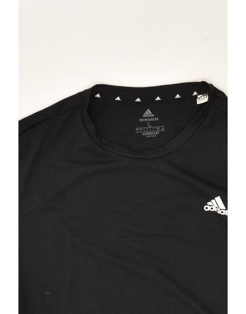 ADIDAS Mens T-Shirt Top Large Black Cotton | Vintage Adidas | Thrift | Second-Hand Adidas | Used Clothing | Messina Hembry 