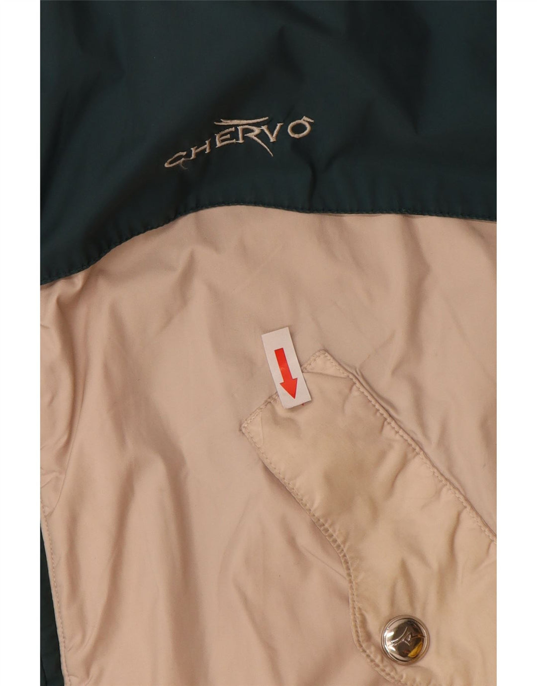 Chervo Mens Graphic Windbreaker Jacket UK 36 Small Green Colourblock