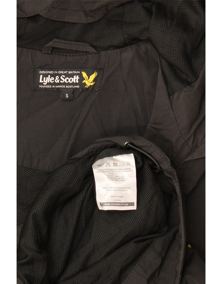 Lyle & Scott Mens Hooded Windbreaker Jacket UK 36 Small Grey Polyester